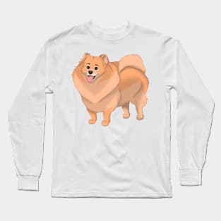 Red Pomeranian Dog Long Sleeve T-Shirt